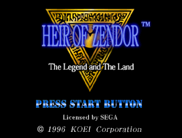 Heir of Zendor The Legend and The Land Title Screen